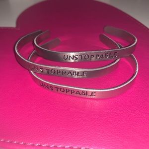 Silver Hand Stamped Bracelet - UNSTOPPABLE